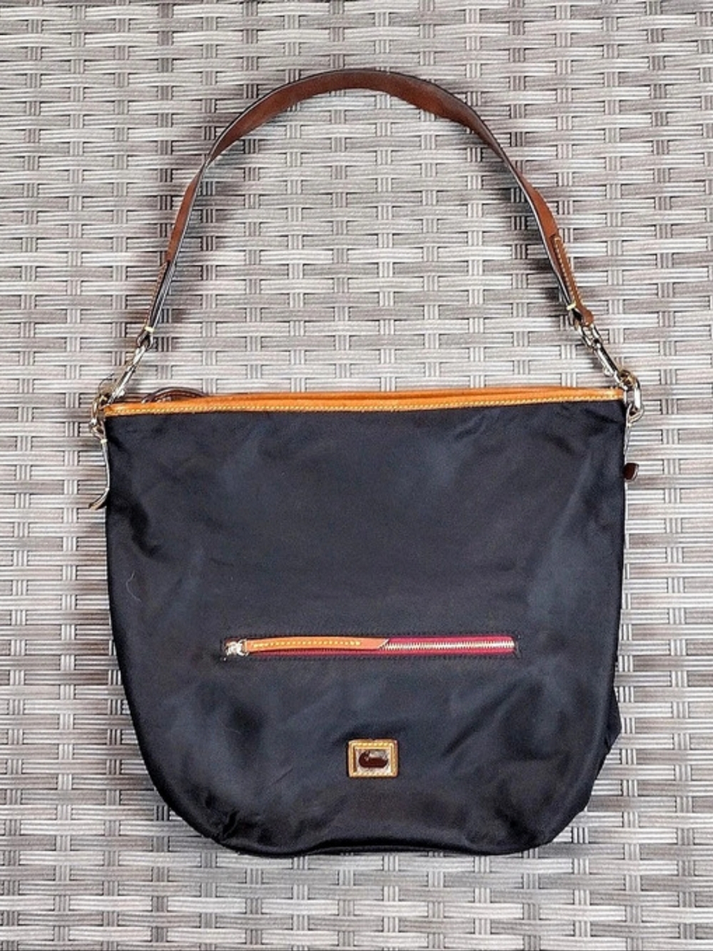 Dooney & Bourke Nylon Hobo Black & Brown Shoulder Bag